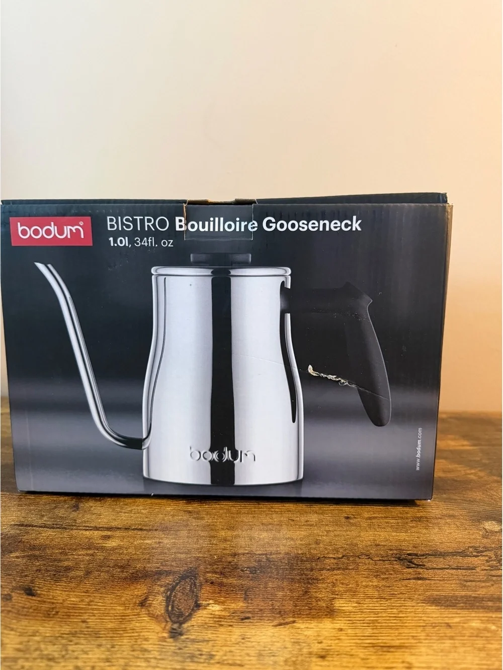 Bodum Bistro Gooseneck Water Kettle 1L Stainless Steel New